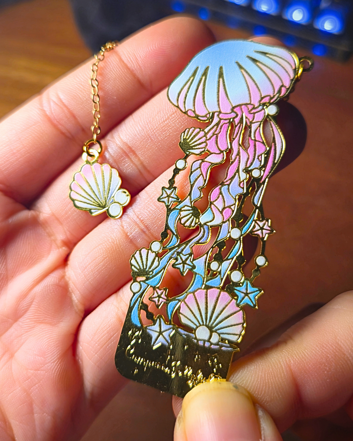 Metal Bookmark - Cotton Candy Jellyfish