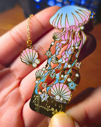 Metal Bookmark - Cotton Candy Jellyfish