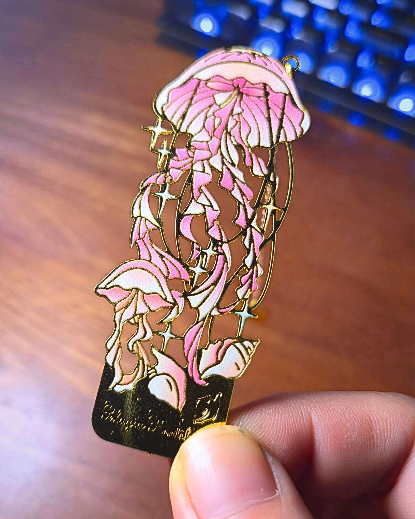 Metal Bookmark - Pink Jellyfish
