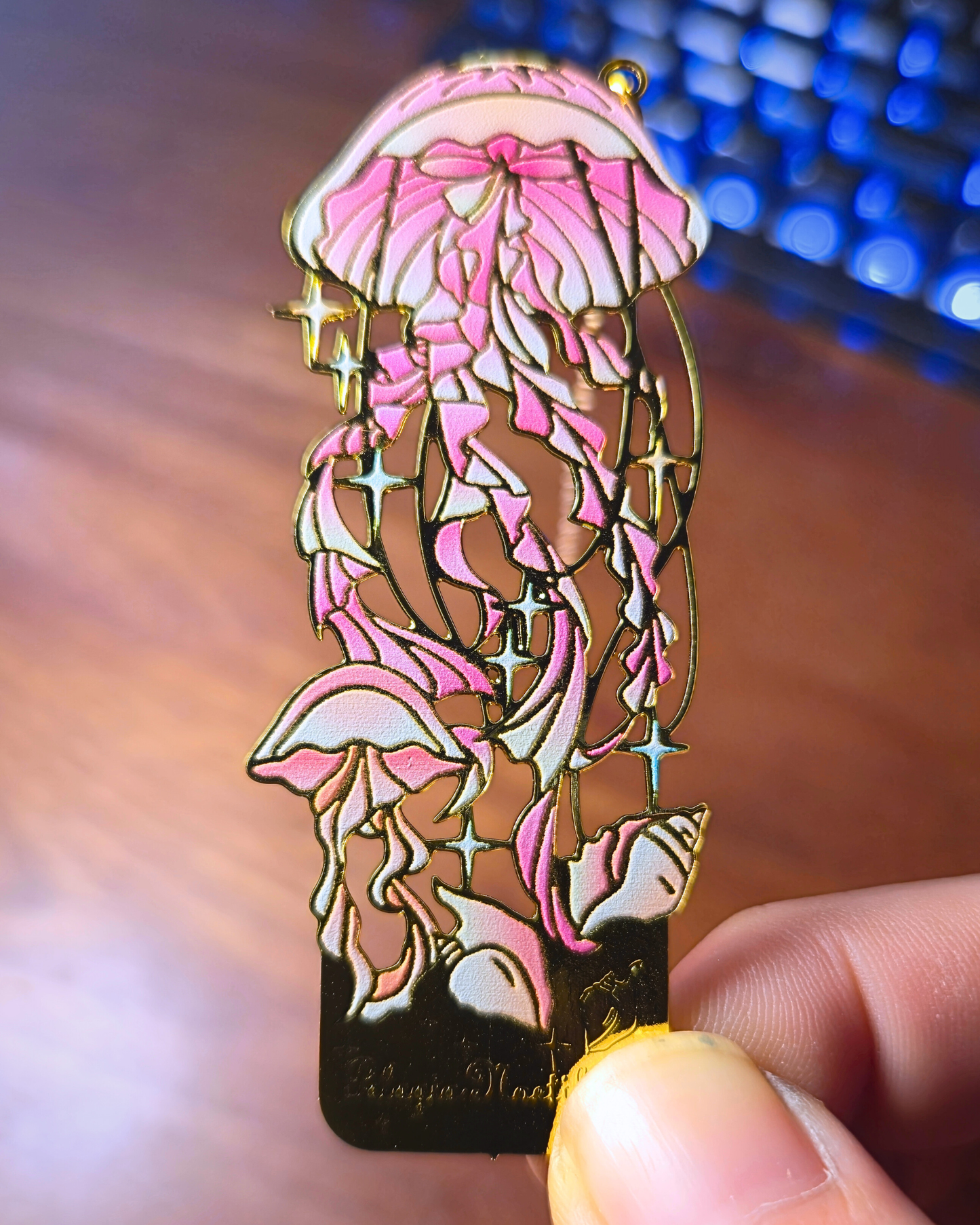 Metal Bookmark - Pink Jellyfish