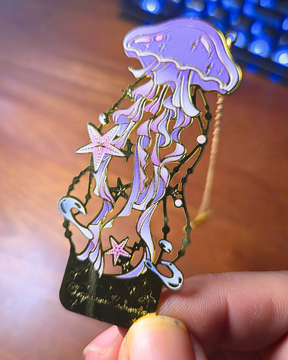 Metal Bookmark - Lavender Jellyfish