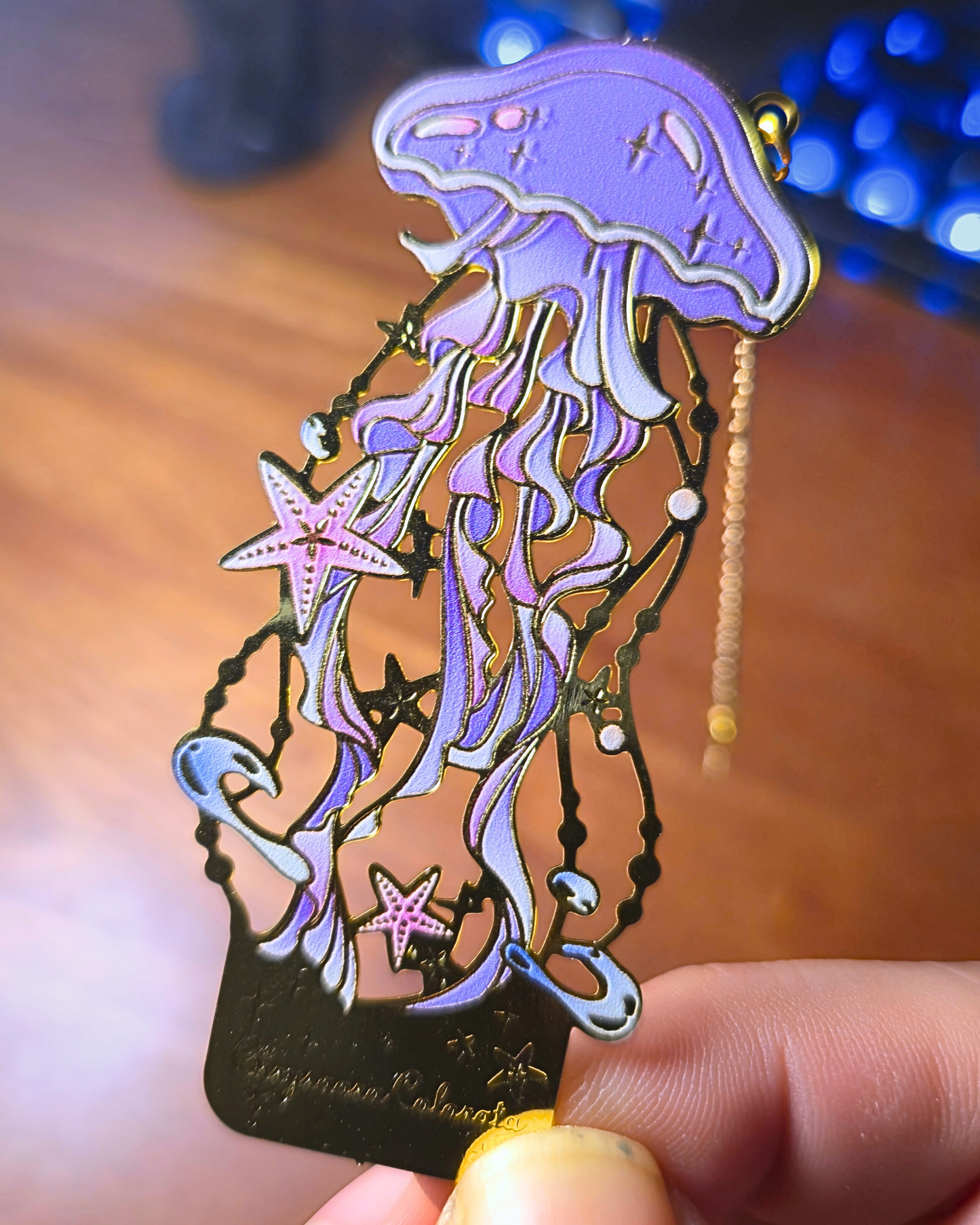 Metal Bookmark - Lavender Jellyfish