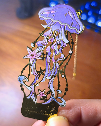 Metal Bookmark - Lavender Jellyfish