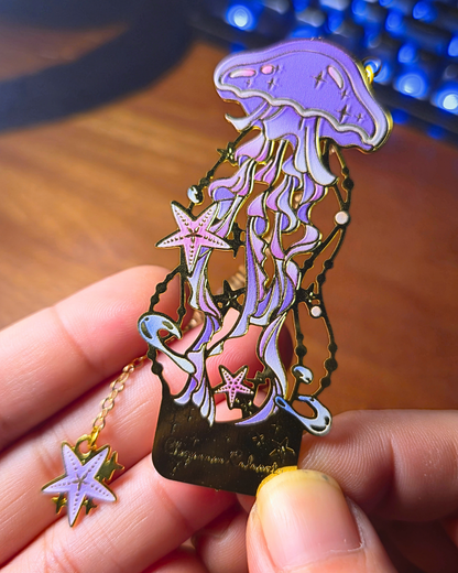 Metal Bookmark - Lavender Jellyfish