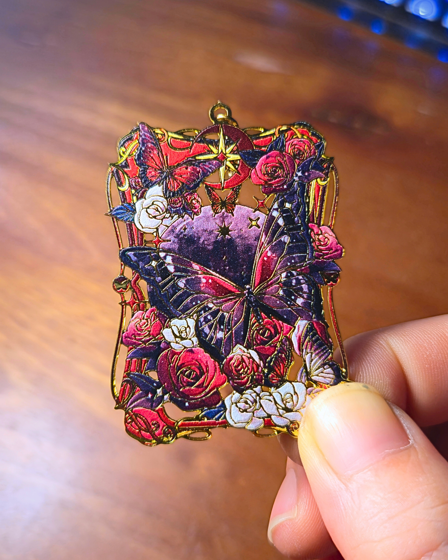 Metal Bookmark - Scarlet Butterflies
