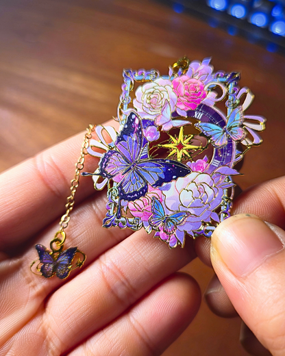 Metal Bookmark - Lavender Butterflies