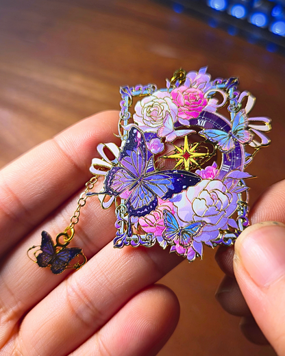 Metal Bookmark - Lavender Butterflies