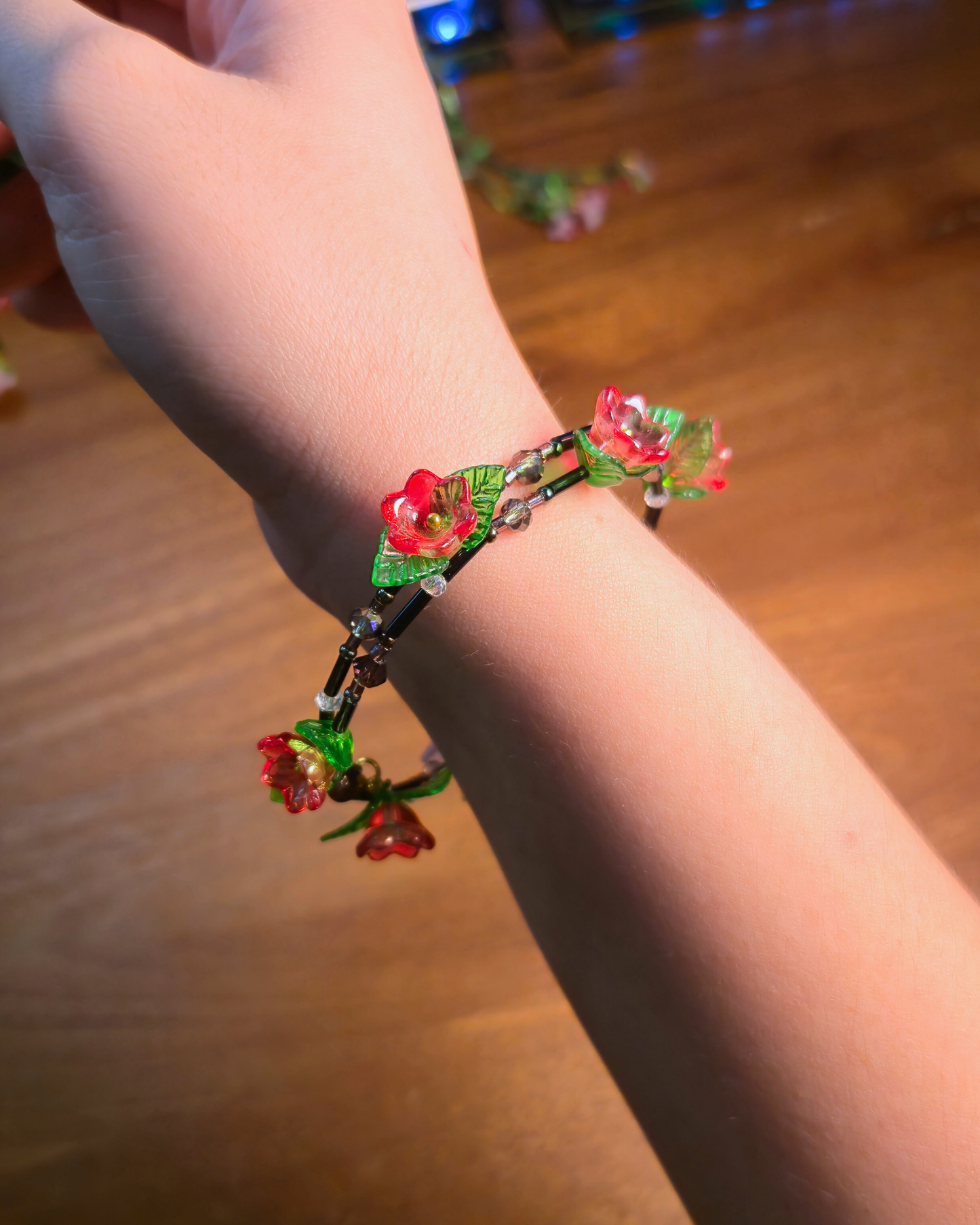 [PRE-ORDER] Midnight Bloom Vine Bangles // Scarlet