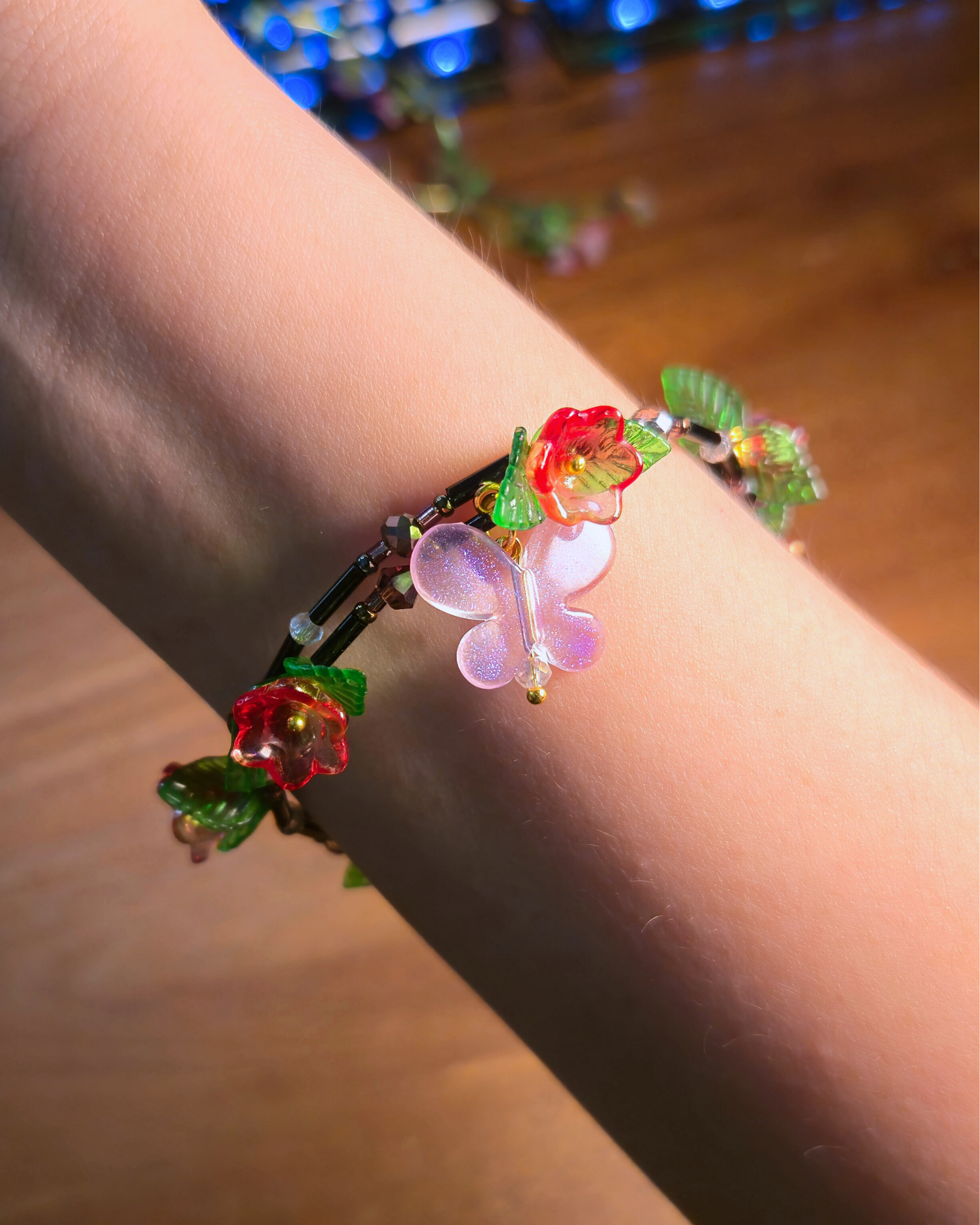 [PRE-ORDER] Midnight Bloom Vine Bangles // Scarlet