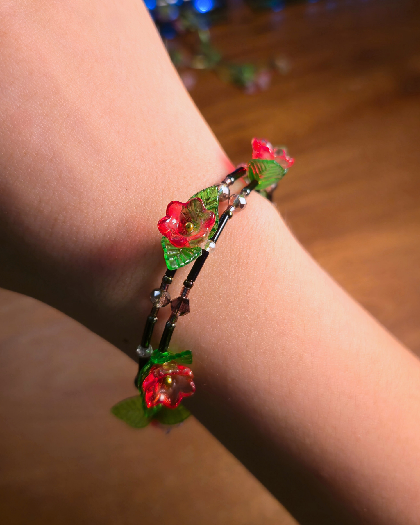 [PRE-ORDER] Midnight Bloom Vine Bangles // Scarlet