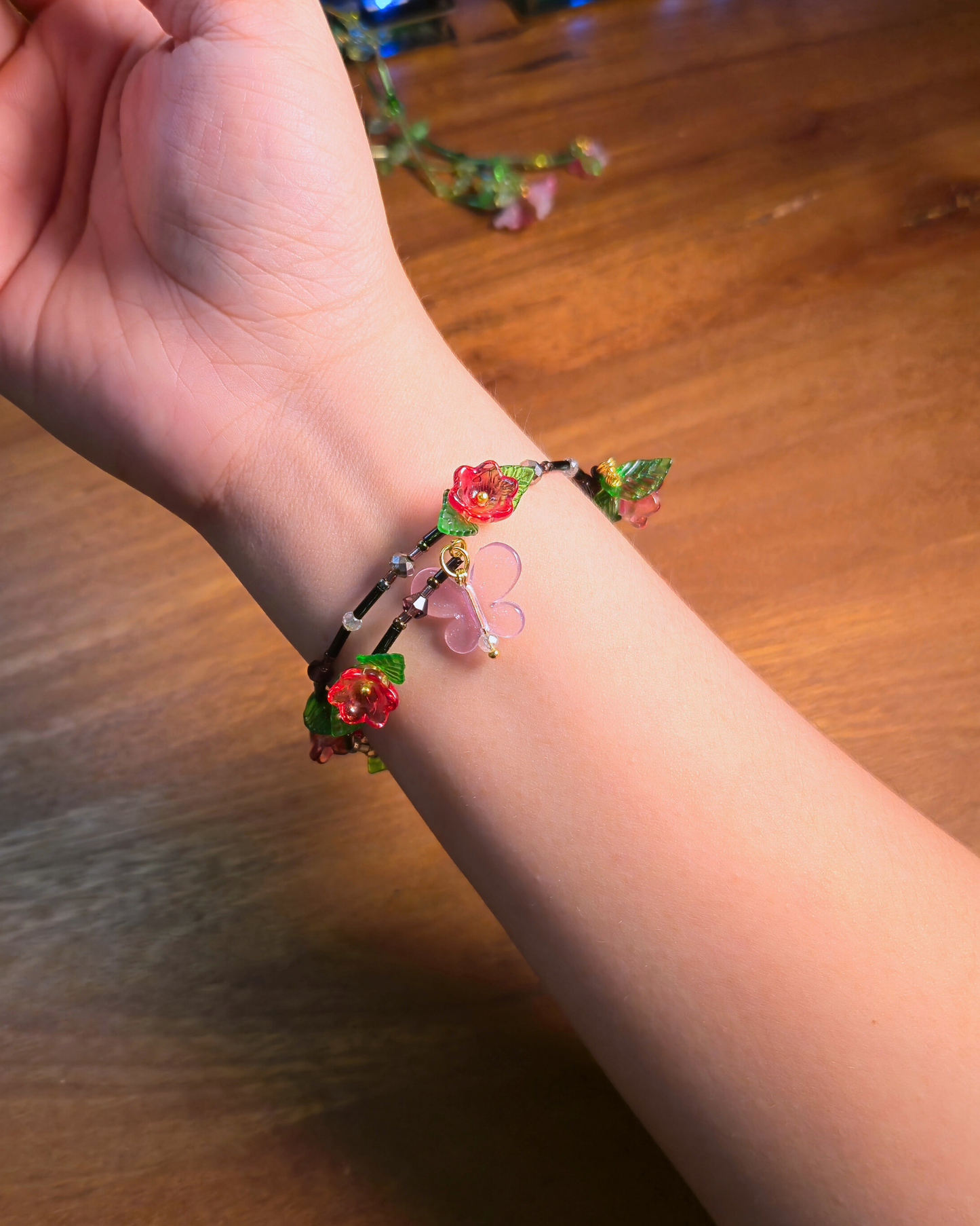 [PRE-ORDER] Midnight Bloom Vine Bangles // Scarlet
