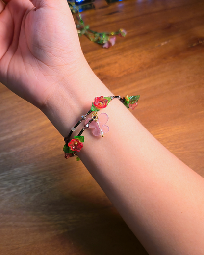 [PRE-ORDER] Midnight Bloom Vine Bangles // Scarlet