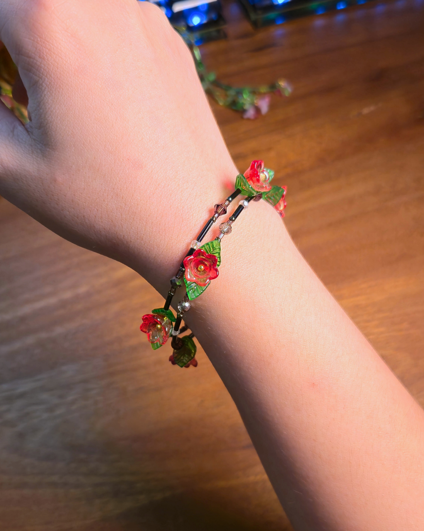 [PRE-ORDER] Midnight Bloom Vine Bangles // Scarlet