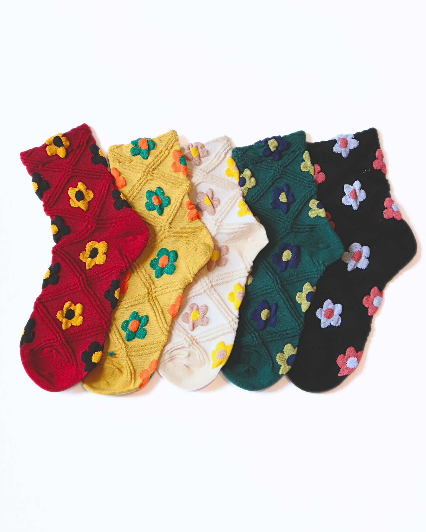 Flower Puff Socks (Set of 2 pairs)