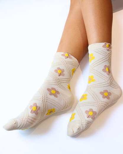 Flower Puff Socks (Set of 2 pairs)