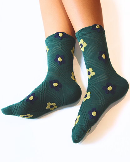 Flower Puff Socks (Set of 2 pairs)