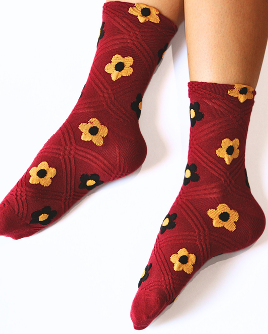 Flower Puff Socks (Set of 2 pairs)