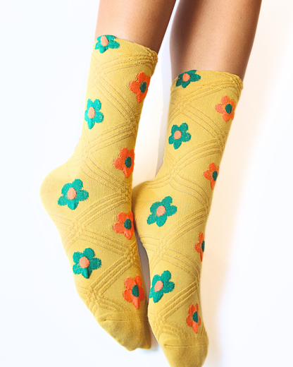 Flower Puff Socks (Set of 2 pairs)