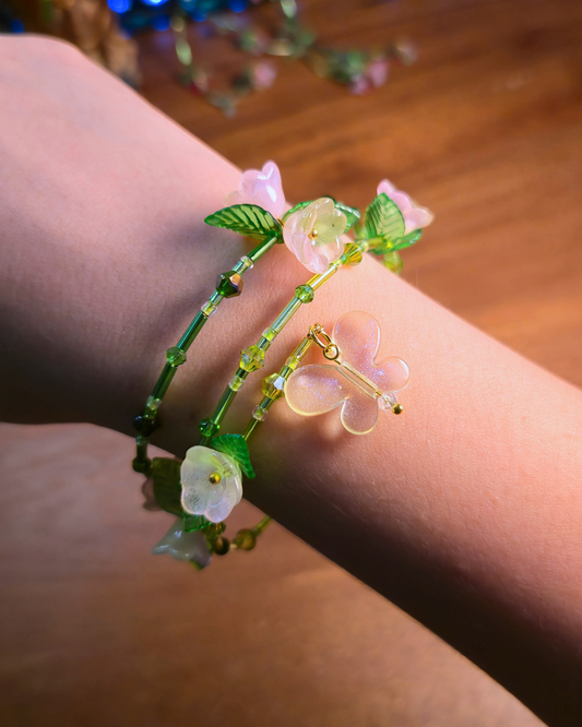 [PRE-ORDER] Spring Bloom Vine Bangles // Butterblush