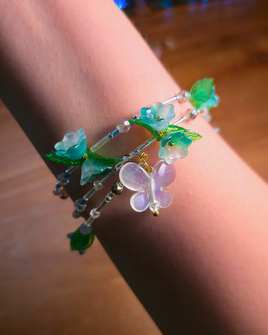 [PRE-ORDER] Winter Bloom Vine Bangles // Ocean Mist