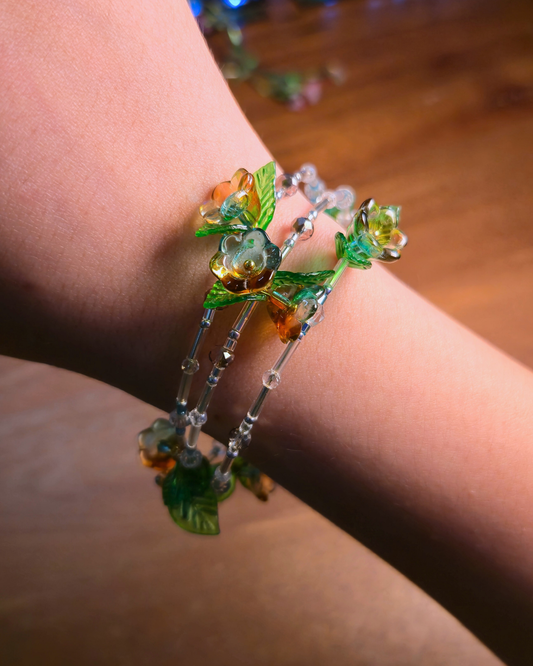 [PRE-ORDER] Winter Bloom Vine Bangles // Sunset