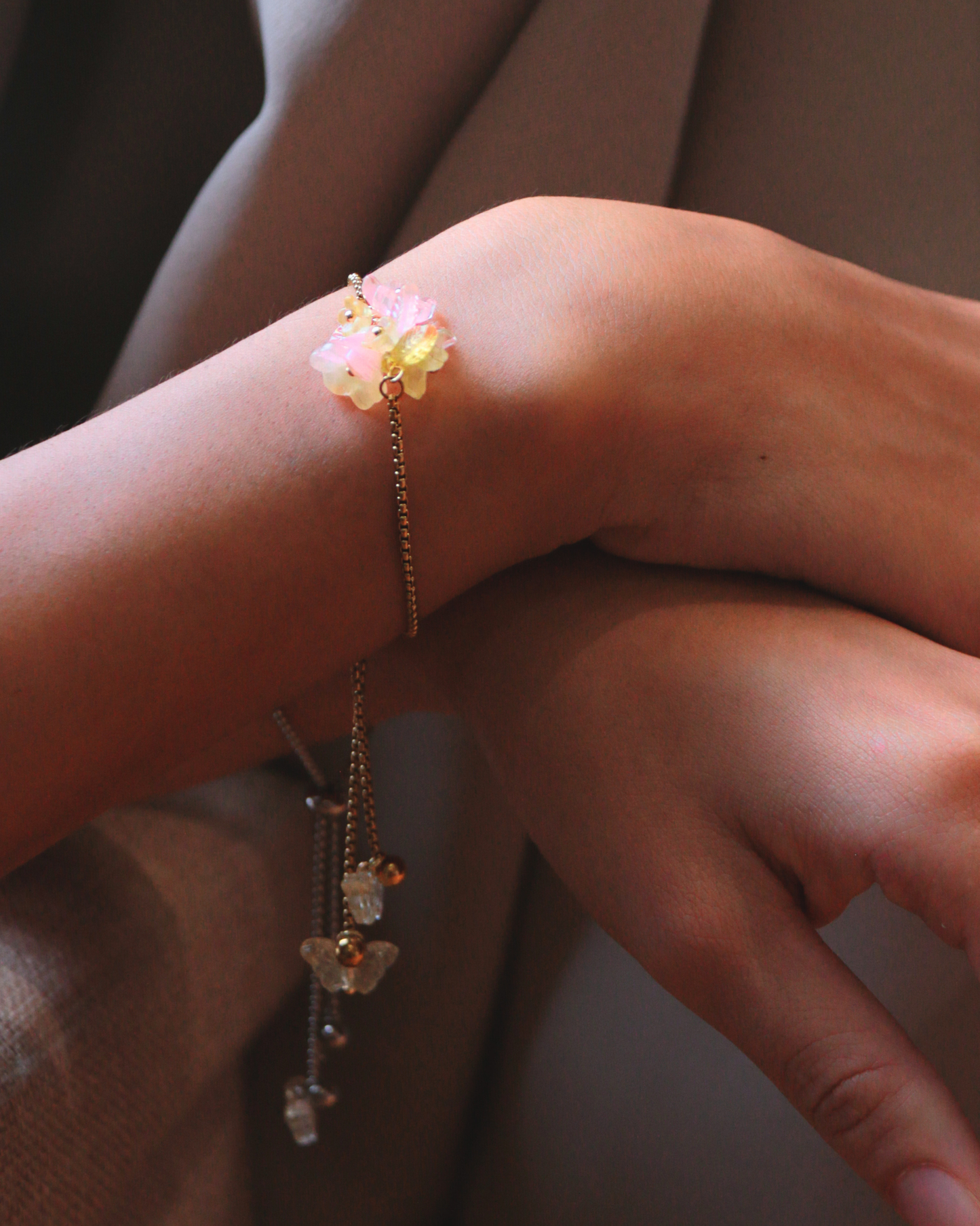 FLORAL DREAMS // Butterblush (Stainless Steel Adjustable Bracelet)