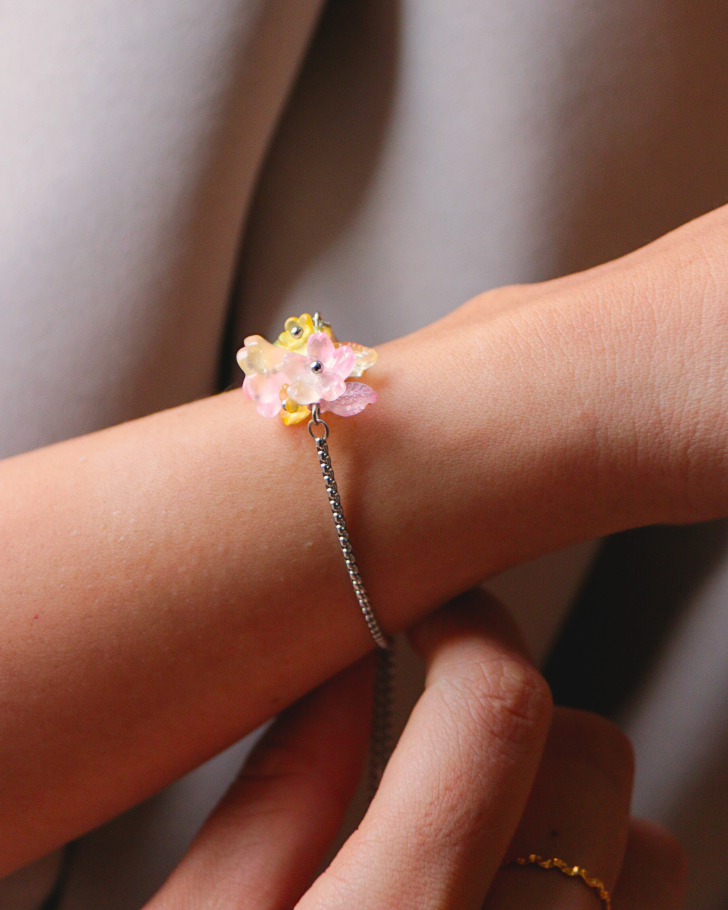 FLORAL DREAMS // Butterblush (Stainless Steel Adjustable Bracelet)