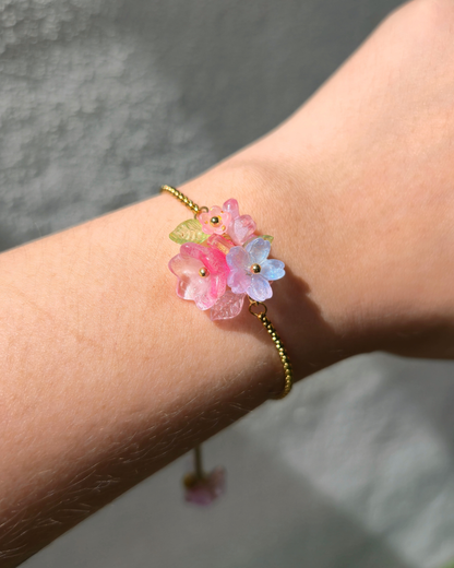 FLORAL DREAMS // Sakura Wishes (Stainless Steel Adjustable Bracelet)