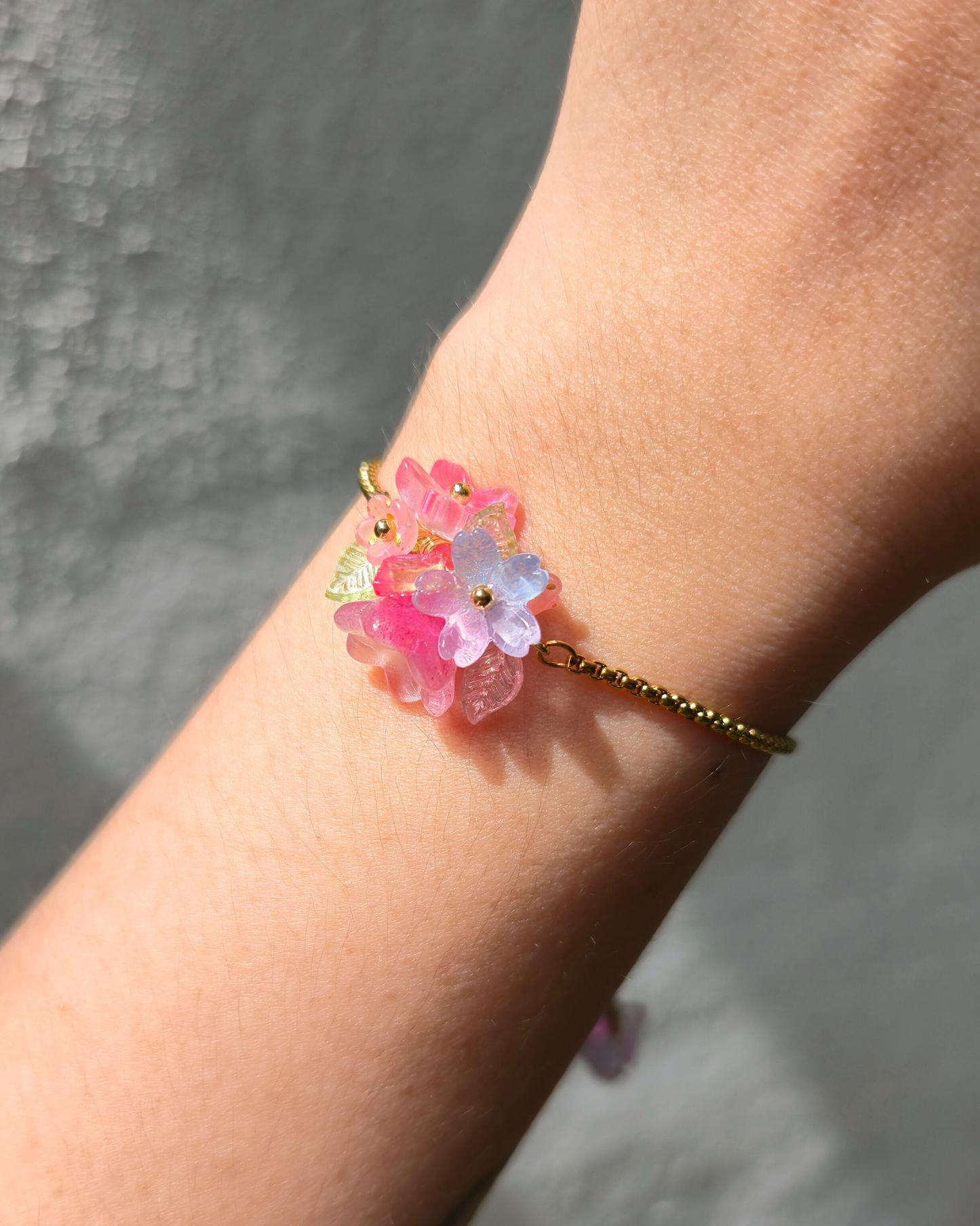 FLORAL DREAMS // Sakura Wishes (Stainless Steel Adjustable Bracelet)