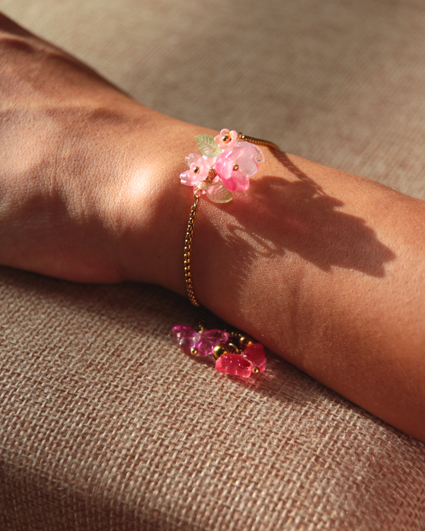 FLORAL DREAMS // Sakura Wishes (Stainless Steel Adjustable Bracelet)