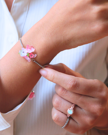 FLORAL DREAMS // Sakura Wishes (Stainless Steel Adjustable Bracelet)