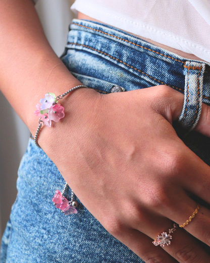 FLORAL DREAMS // Sakura Wishes (Stainless Steel Adjustable Bracelet)