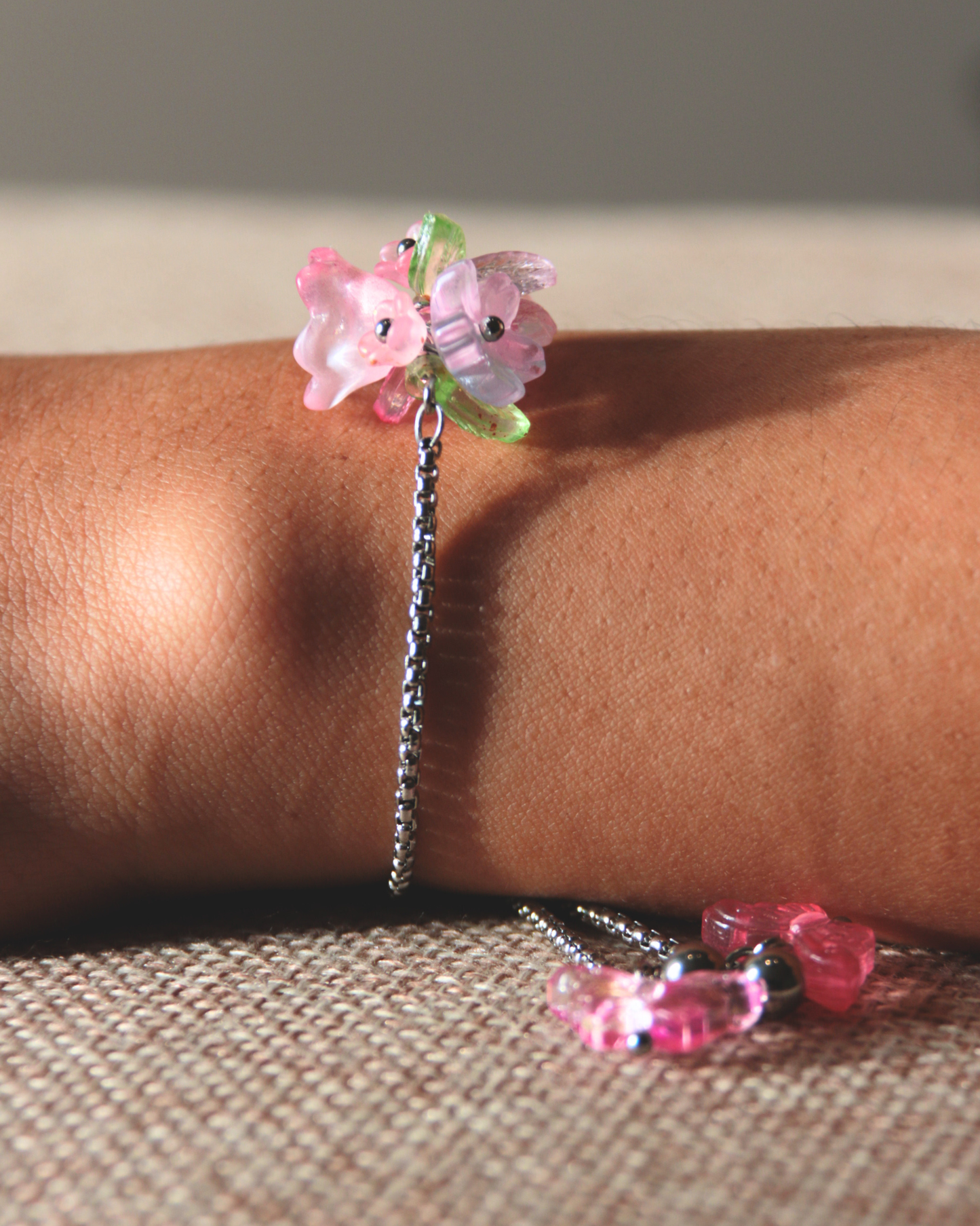 FLORAL DREAMS // Sakura Wishes (Stainless Steel Adjustable Bracelet)