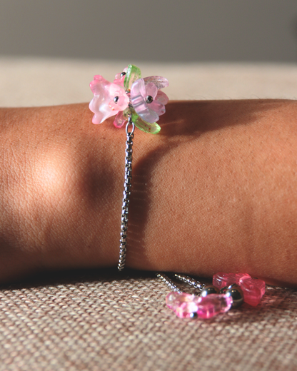 FLORAL DREAMS // Sakura Wishes (Stainless Steel Adjustable Bracelet)
