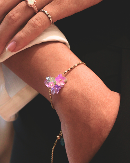 FLORAL DREAMS // Twilight Glow (Stainless Steel Adjustable Bracelet)