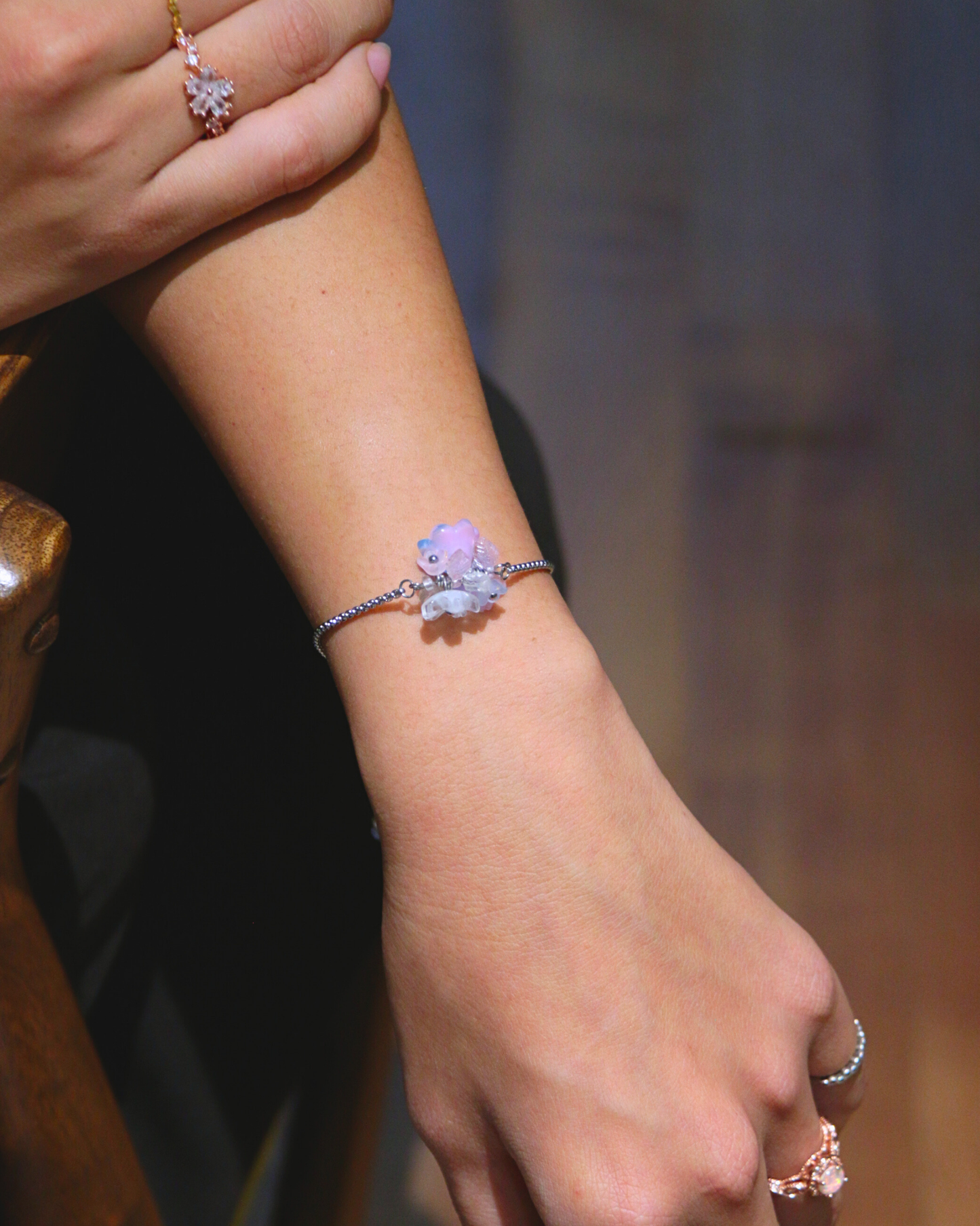 FLORAL DREAMS // Misty Mornings (Stainless Steel Adjustable Bracelet)